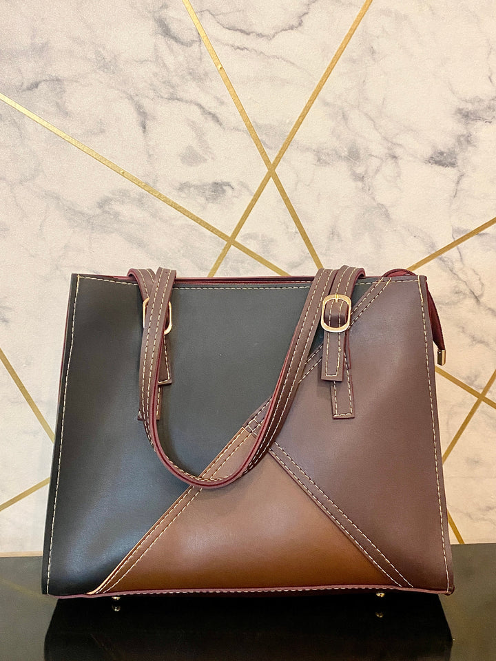 TriLuxe Colorblock Tote mahyal's.com