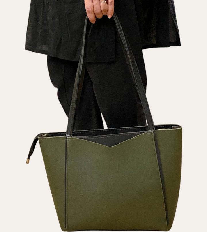 Universa Luxe Tote – Olive Bloom mahyal's.com