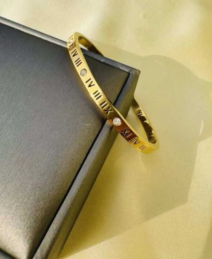 Roman Numeral Stainless Steel Bangle mahyal's