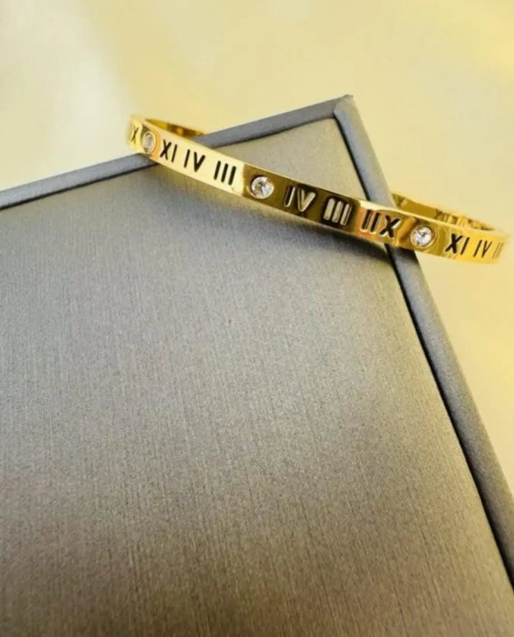 Roman Numeral Stainless Steel Bangle mahyal's