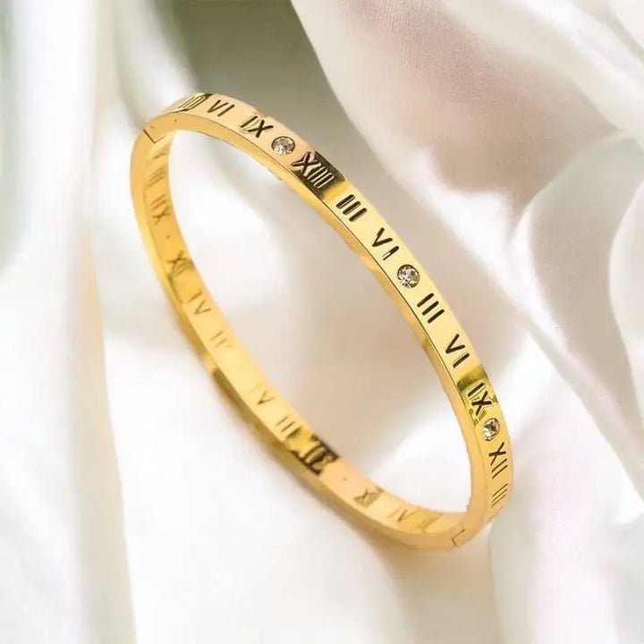 Roman Numeral Stainless Steel Bangle mahyal's