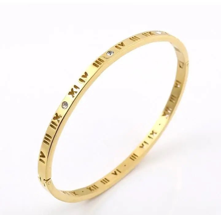 Roman Numeral Stainless Steel Bangle mahyal's