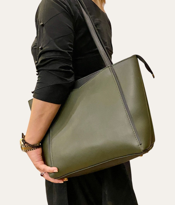Universa Luxe Tote – Olive Bloom mahyal's.com